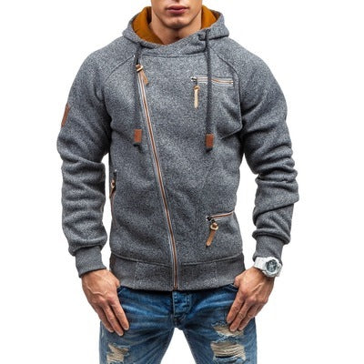 Covrlge Hoodies Men Autumn Casual Solid Zipper Long Sleeve Hoodie Sweatshirt Top Outwear sudaderas para hombre MWW151