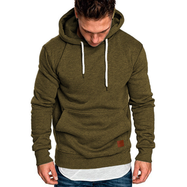 2019 Winter New Men Hoodies Sweatshirts Male Casual Hoodie Warm with Pocket Pullover Cotton Hooded Solid with Hat Top