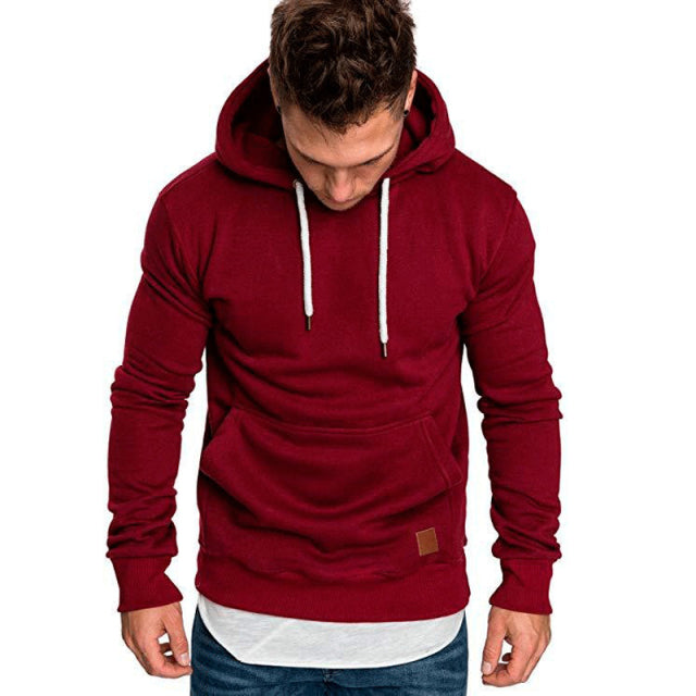 2019 Winter New Men Hoodies Sweatshirts Male Casual Hoodie Warm with Pocket Pullover Cotton Hooded Solid with Hat Top