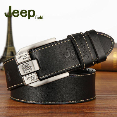 Fashion Mens Casual Genuine Leather Belt High Quality Cowhide Retro Pin Buckle Belt for Jeans Men Design Brown Belts 3.8cm Width