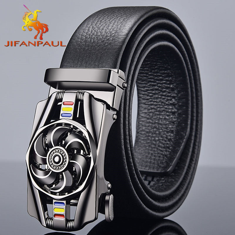 2021 New Belts for 3.5cm Width Brand Fashion Automatic Buckle Black Genuine Leather Men&#39;s Jeans High Quality Waist Male Strap