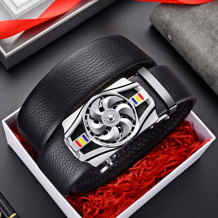 2021 New Belts for 3.5cm Width Brand Fashion Automatic Buckle Black Genuine Leather Men&#39;s Jeans High Quality Waist Male Strap