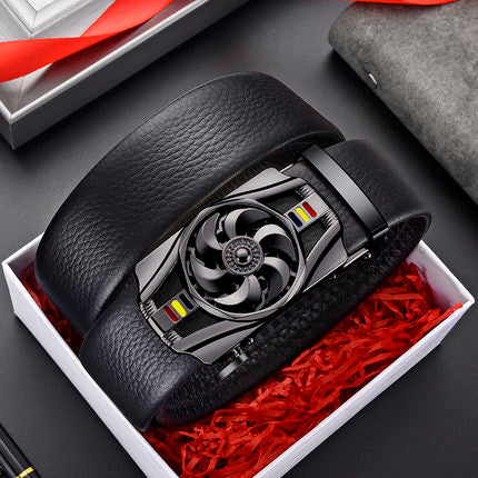 2021 New Belts for 3.5cm Width Brand Fashion Automatic Buckle Black Genuine Leather Men&#39;s Jeans High Quality Waist Male Strap