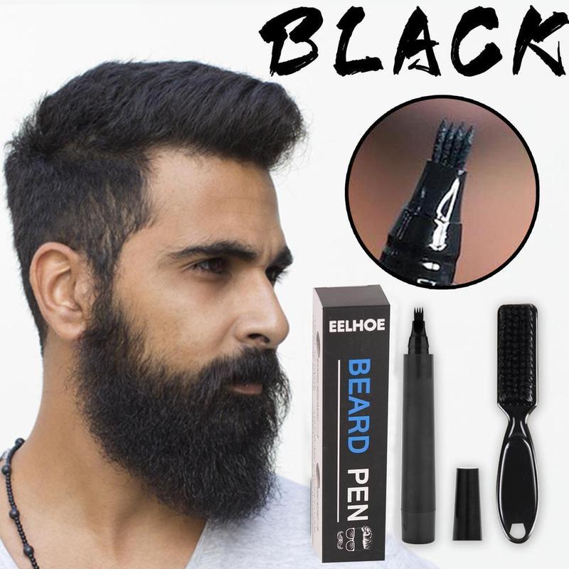 Beard Filling Pen Kit Barber Pencil With Brush Male Tool Hair Eyebrow Engraving Shape Mustache Styling Salon Repair Tool