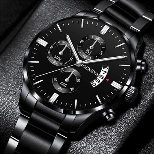 Fashion Men Luxury Stainless Steel Watch Calendar Date Quartz Wrist Watch Watches for Man Business Leather Clock часы мужские