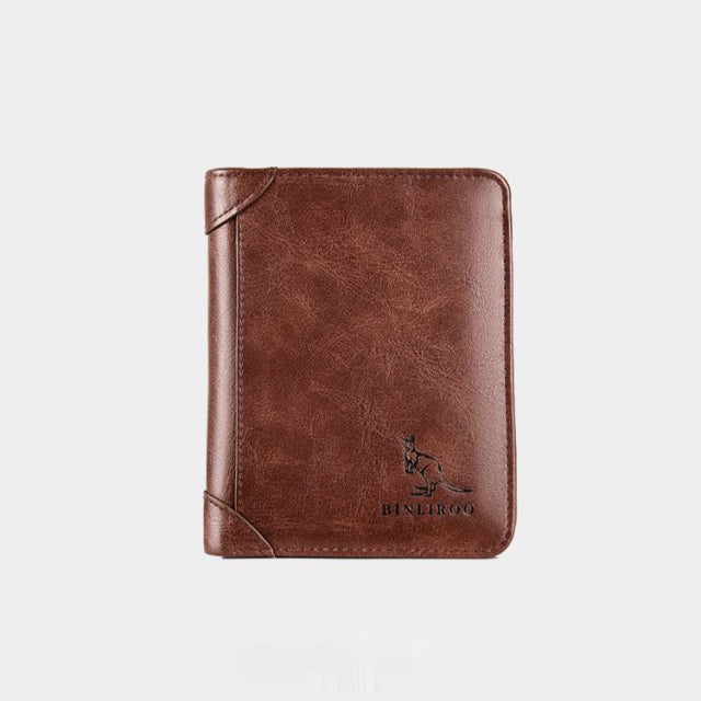 2021 New Fashion Men Wallet Anti Theft RFID 3 Fold Short Credit Card Holder Genuine Leather Wallet Men Purse