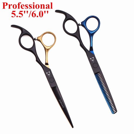 Hair Scissors 5.5 6.0 Professional Hairdressing Scissors Thinning Barber Scissor Set Hair Cutting Scissors 440C Japan Steel 888#