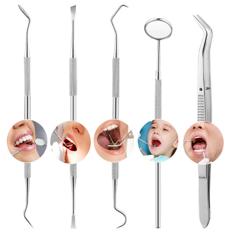 1pc/5pc Stainless Steel Dental Mirror Dental Kit Pocket Mouth Mirror Household Dental Appliance Oral Care Teeth Whitening Tool