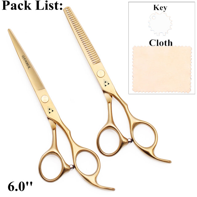 Hair Scissors 5.5 6.0 Professional Hairdressing Scissors Thinning Barber Scissor Set Hair Cutting Scissors 440C Japan Steel 888#