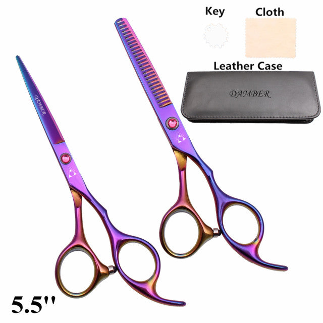 Hair Scissors 5.5 6.0 Professional Hairdressing Scissors Thinning Barber Scissor Set Hair Cutting Scissors 440C Japan Steel 888#