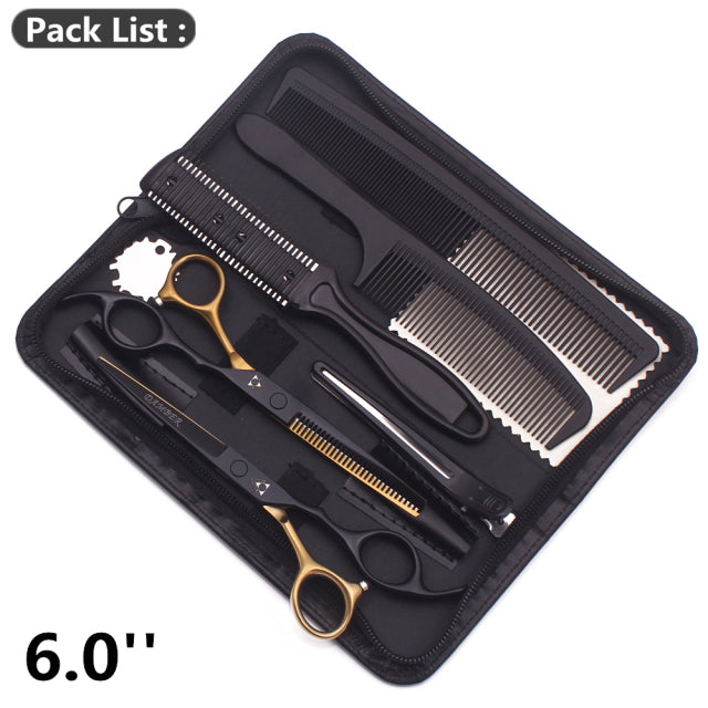 Hair Scissors 5.5 6.0 Professional Hairdressing Scissors Thinning Barber Scissor Set Hair Cutting Scissors 440C Japan Steel 888#