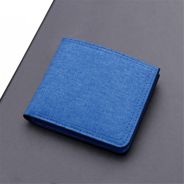 1Pc PU Leather Retro Fashion Short Mini Men&#39;s Luxury Business Wallet Card Holder 2 Fold Open Solid Color Letters Coin Bag Gifts