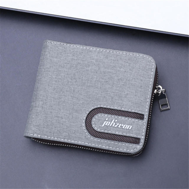 1Pc PU Leather Retro Fashion Short Mini Men&#39;s Luxury Business Wallet Card Holder 2 Fold Open Solid Color Letters Coin Bag Gifts