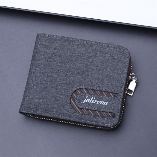 1Pc PU Leather Retro Fashion Short Mini Men&#39;s Luxury Business Wallet Card Holder 2 Fold Open Solid Color Letters Coin Bag Gifts