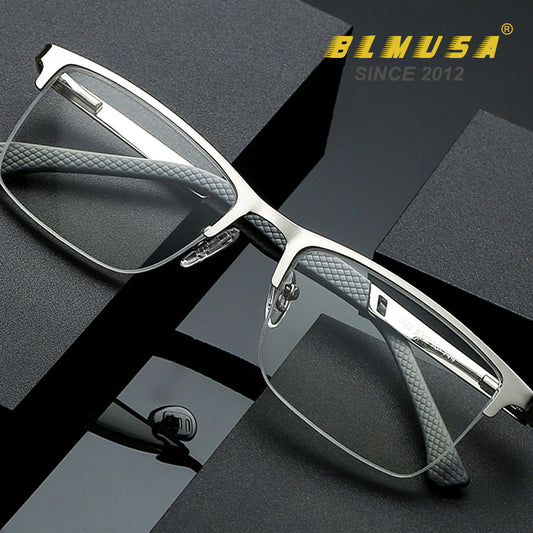 BLMUSA NEW Men&#39;s Business Anti Blue Light Eyewear Progressive Multifocal Reading Glasses Men Metal Glasses Frame Optical Glasse