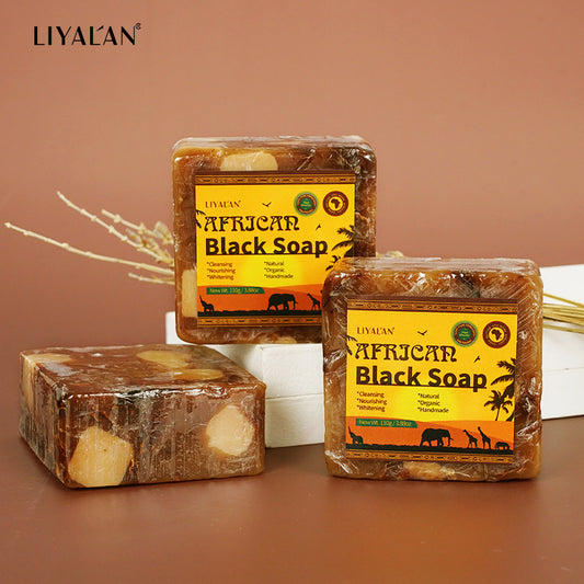 African Black Soap Handmade Organic Shea Butter Anti Rebelles Face Treatment Acne Moisturizing SkinCare Beauty Body Bath 110g