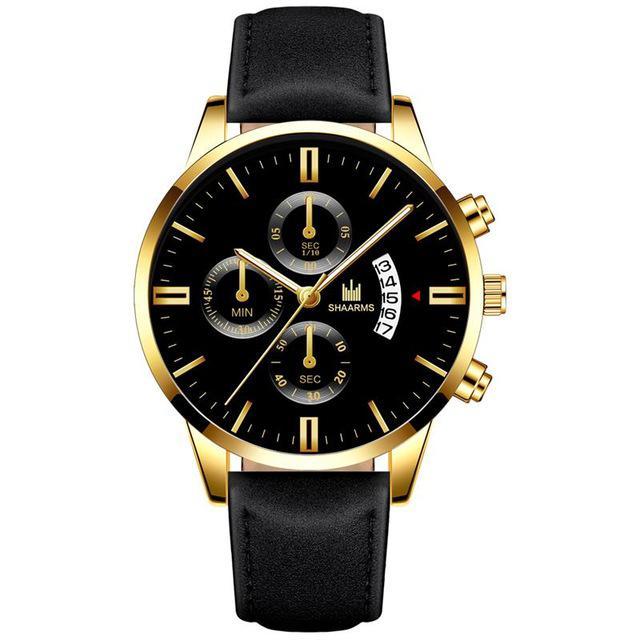 Relogio Masculino watches men fashion Sport box stainless steel leather band watch Quartz business wristwatch Reloj Hombre 2019